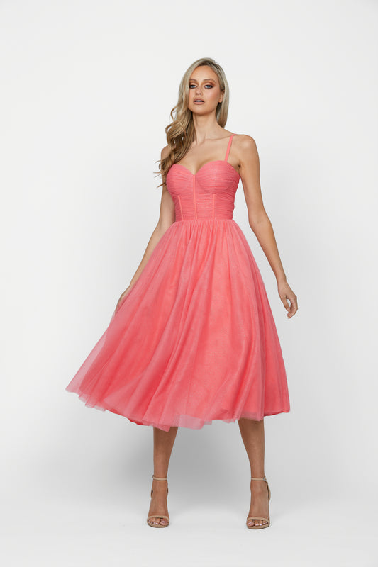 Alena Bustier A-Line Dress Pink Lemonade