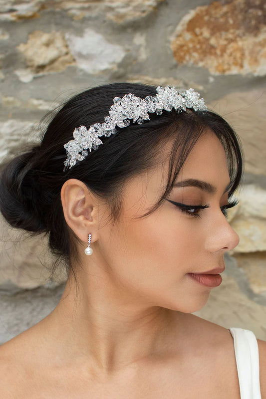 Edwina Silver Crown Clear Crystals