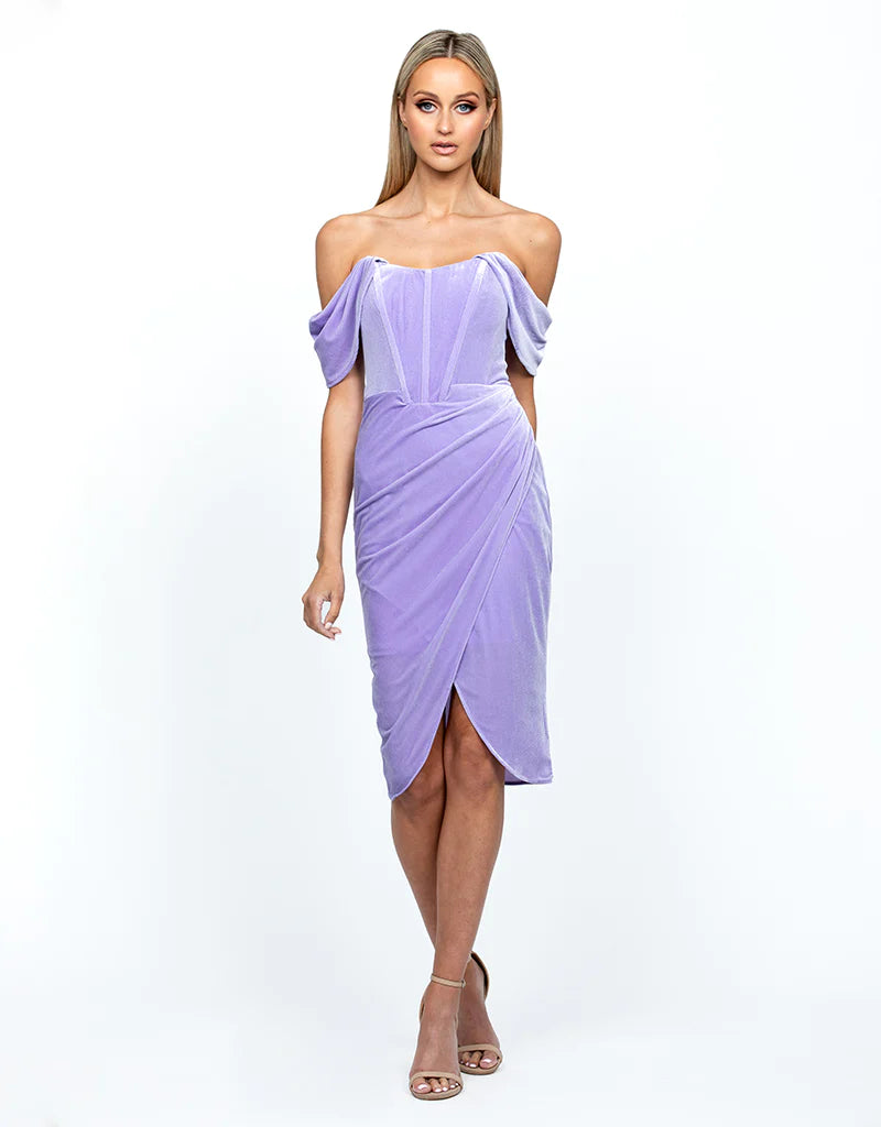 Zoe Corset Midi Dress 12 Lilac - Dress - Bariano