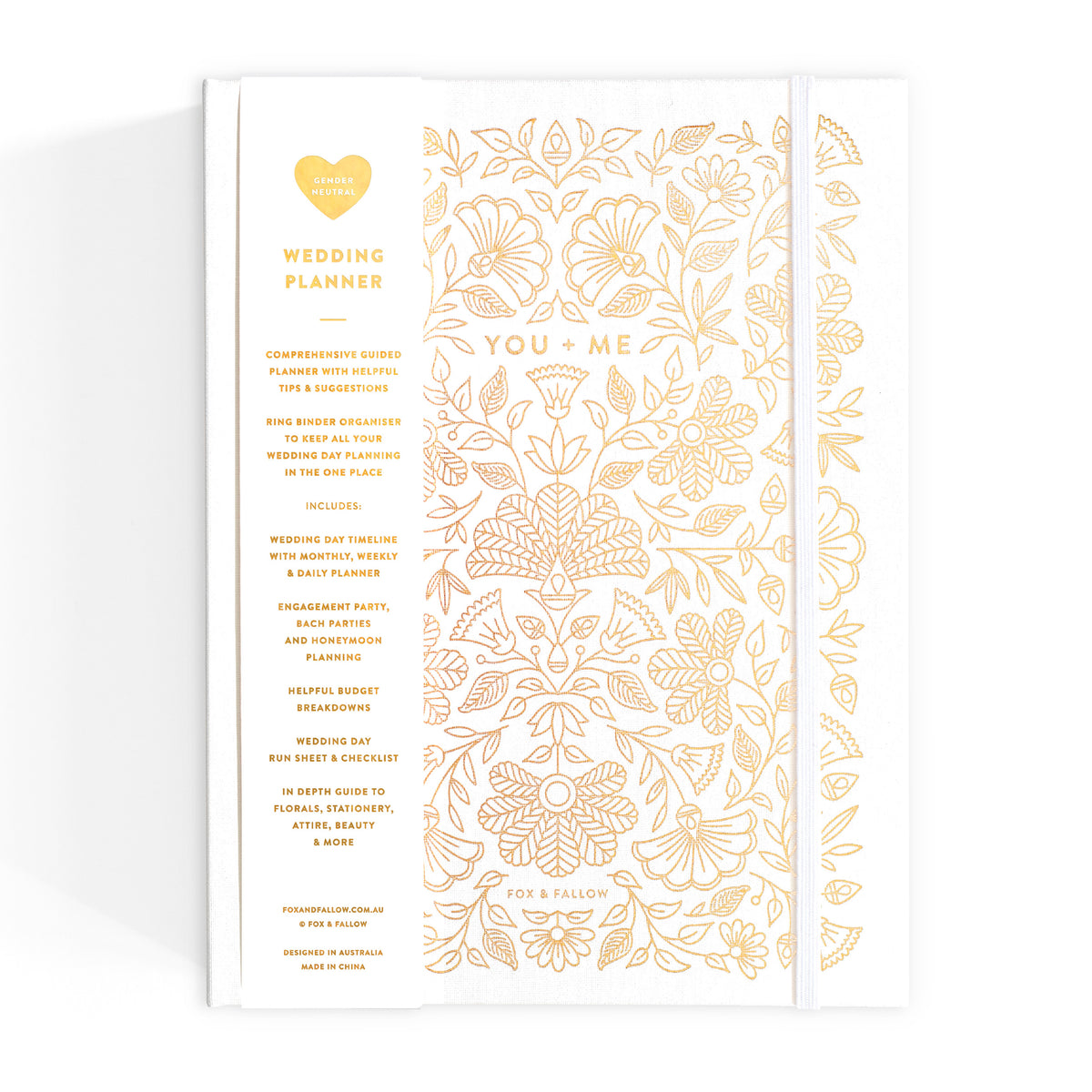You + Me Wedding Planner Hard Cover Ivory IVR Ivory - Giftware - Fox and Fallow