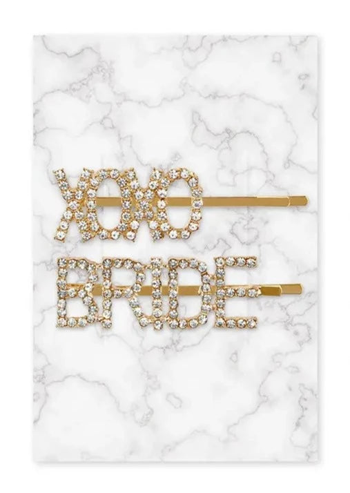 Gold Bride And Xoxo Hair Pins - Giftware - Weddingstar