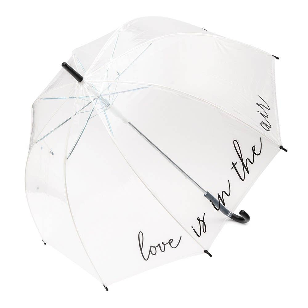Large Clear Plastic Bubble Umbrella - Love Is In The Air - Giftware - Weddingstar